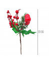 Tradineur - Pack de 4 Picks de bayas rojas navideñas - Decoración para temporada navideña - 23 x 14 cm - Modelo Aleatorio