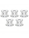 Tradineur - Pack de 5 portavelas de vidrio, soportes para velas cilíndricas, alargadas, decoración, centros de mesa, Navidad, bo