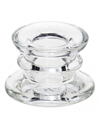 Tradineur - Pack de 5 portavelas de vidrio, soportes para velas cilíndricas, alargadas, decoración, centros de mesa, Navidad, bo