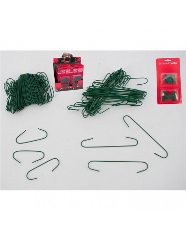 Tradineur - Pack de 600 ganchos para bolas de árbol de Navidad, hierro, 2 tamaños, decoración de fiestas navideñas, celebracione