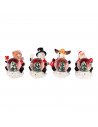Tradineur - Pack de 2 bolas de nieve con figuras navideñas, cristal relleno de agua, agitar, estructura de resina, adornos, deco