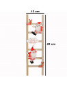 Tradineur - Escalera decorativa navideña de Papá Noel, madera MDF, adorno, Santa Claus, decoración festiva original, Navidad, ho