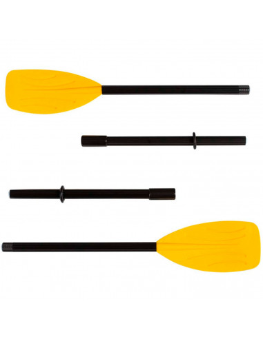 Tradineur - Set de 2 remos desmontables ligeros, plástico fuerte, fácil montaje, palas estriadas para barca, kayak, piragua (Ama