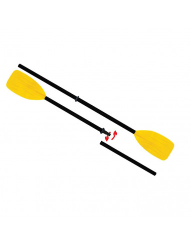 Tradineur - Set de 2 remos desmontables ligeros, plástico fuerte, fácil montaje, palas estriadas para barca, kayak, piragua (Ama