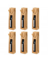 Tradineur - Pack de 6 bolsas de papel con ventana para botella de vino, asas de cuerda, guardar, regalar, envolver champán, Navi