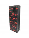 Tradineur - Pack de 8 bolsas de papel decoradas para botella de vino, asas de cuerda, guardar, regalar, envolver champán, Navida