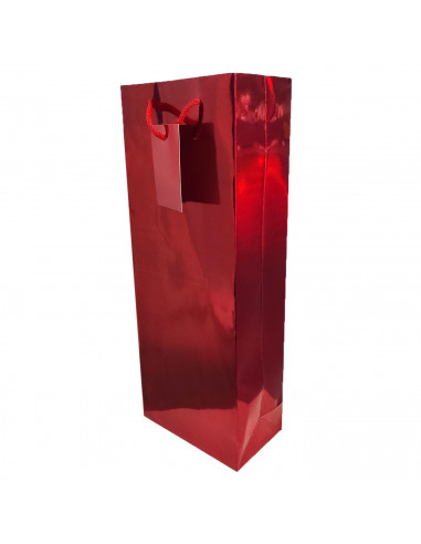 Tradineur - Pack de 6 bolsas de papel metalizadas para botella de vino, asas de cuerda, guardar, regalar, envolver champán, Navi