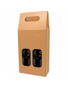 Tradineur - Pack de 5 cajas de cartón con ventanas, aptas para 2 botellas de vino, incluyen asa, guardar, regalar, envolver cham