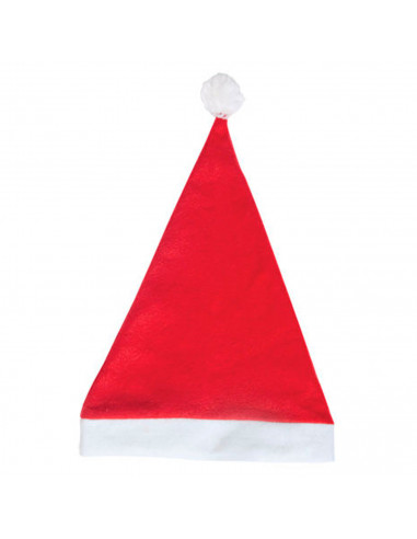 Tradineur - Pack de 12 gorros de Papá Noel para niños, poliéster, accesorio navideño, sombrero, Navidad, fiestas, carnaval (Tall