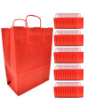 Tradineur - Pack de 50 bolsa Kraft "L" - Ideal para guardar tus regalos de navidad, fin de años o año nuevo - 32 x 40 cm - Color