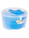Escurridora centrifugadora de ensalada 4,5 litros con manivela color azul 14,5 x 24 x 24 cm