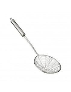 Tradineur - Espumadera colador de araña, cucharón de malla con mango, coladora de alambre con manija, diámetro 13 cm, 40 x 13 x
