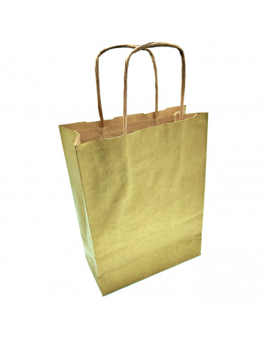 Tradineur - Pack de 50 bolsa Kraft "M" - Ideal para guardar tus regalos de navidad, fin de años o año nuevo - 27 x 37 cm - Color