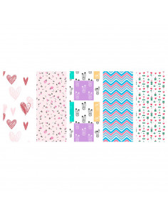 Tradineur - Pack de 5 rollos de papel de regalo, modelo Todo Año, láminas para envolver regalos de cumpleaños, Navidad, 70 x 200