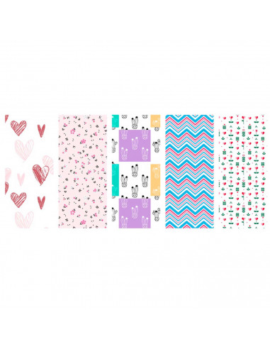 Tradineur - Pack de 5 rollos de papel de regalo, modelo Todo Año, láminas para envolver regalos de cumpleaños, Navidad, 70 x 200