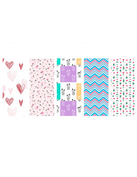 Tradineur - Pack de 5 rollos de papel de regalo, modelo Todo Año, láminas para envolver regalos de cumpleaños, Navidad, 70 x 200