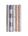 Tradineur - Pack de 5 rollos de papel de regalo, modelo Todo Año, láminas para envolver regalos de cumpleaños, Navidad, 70 x 200