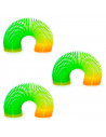 Tradineur - Pack de 3 muelles elásticos de juguete, multicolor, plástico, arco iris, resortes mágicos, regalo de fiesta, niños,