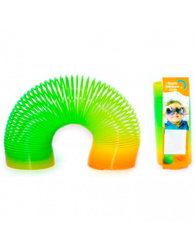 Tradineur - Pack de 3 muelles elásticos de juguete, multicolor, plástico, arco iris, resortes mágicos, regalo de fiesta, niños,