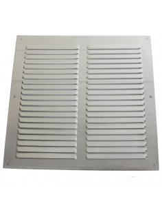 Rejilla de ventilación plana de aluminio empotrable 25 x 25 cm, fácil de instalar, altamente resistente, fijación con tornillos
