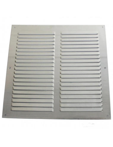 Rejilla de ventilación plana de aluminio empotrable 25 x 25 cm, fácil de instalar, altamente resistente, fijación con tornillos