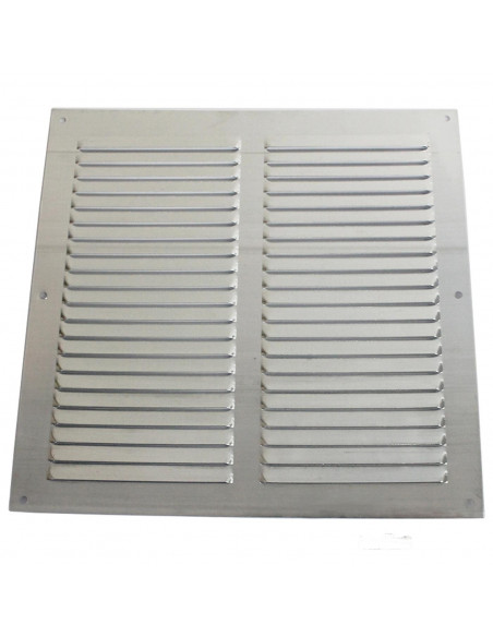 Rejilla de ventilación plana de aluminio empotrable 25 x 25 cm, fácil de instalar, altamente resistente, fijación con tornillos