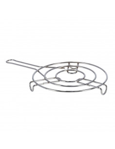 Tradineur - Salvamantel metálico redondo con mango, salvamanteles, diámetro 19.5 cm