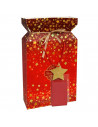 Tradineur - Caja de cartón para lote de Navidad, caja plegable con asas, incluye papel interior, guardar regalos, botellas vino,