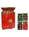 Tradineur - Caja de cartón para lote de Navidad, caja plegable con asas, incluye papel interior, guardar regalos, botellas vino,