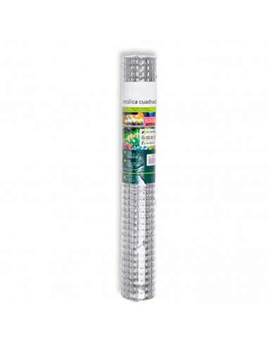 Tradineur - Valla, malla metálica galvanizada cuadrada gris, 1 x 3 m, cierre de alambre en rollo, mallado 19 x 19 mm, ideal para
