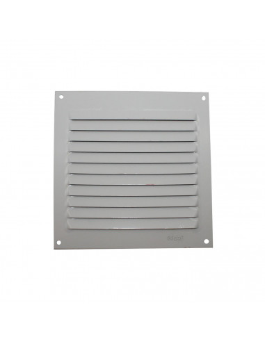Rejilla de ventilación plana de aluminio empotrable 15 x 15 cm, fácil de instalar, altamente resistente, fijación con tornillos