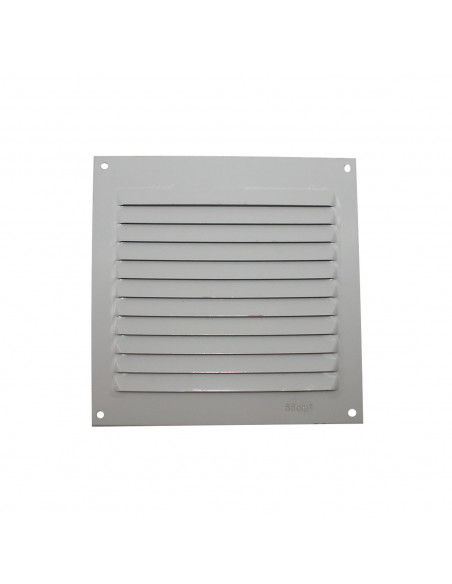 Rejilla de ventilación plana de aluminio empotrable 15 x 15 cm, fácil de instalar, altamente resistente, fijación con tornillos