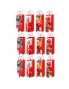Tradineur - Pack de 12 bolsas de papel decoradas para botella de vino, Ref. 17164, asas de cuerda, guardar, regalar, envolver ch