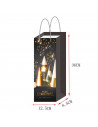 Tradineur - Pack de 12 bolsas de papel decoradas para botella de vino, Ref. 17201, asas de cuerda, guardar, regalar, envolver ch