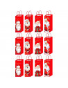Tradineur - Pack de 12 bolsas de papel decoradas para botella de vino, Ref. 17300, asas de cuerda, guardar, regalar, envolver ch