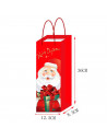 Tradineur - Pack de 12 bolsas de papel decoradas para botella de vino, Ref. 17300, asas de cuerda, guardar, regalar, envolver ch