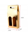Tradineur - Pack de 6 cajas plegables de cartón con ventanas para 2 botellas de vino, incluyen asa, guardar, regalar, envolver c