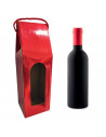 Tradineur - Pack de 6 cajas plegables de cartón para botella de vino, incluye asa de cuerda, guardar, regalar, envolver champán,