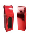 Tradineur - Pack de 6 cajas plegables de cartón para botella de vino, incluye asa de cuerda, guardar, regalar, envolver champán,