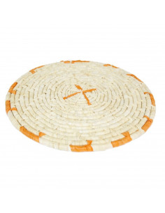 Tradineur - Salvamantel redondo antideslizante fabricado con hojas de maíz 44,5 cm color aleatorio