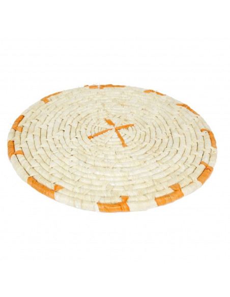 Tradineur - Salvamantel redondo antideslizante fabricado con hojas de maíz 44,5 cm color aleatorio