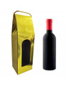 Tradineur - Pack de 6 cajas plegables de cartón para botella de vino, incluye asa de cuerda, guardar, regalar, envolver champán,