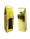 Tradineur - Pack de 6 cajas plegables de cartón para botella de vino, incluye asa de cuerda, guardar, regalar, envolver champán,