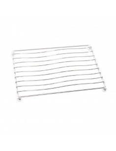 Salvamantel metálico cuadrado 17 x 17 x 1,4 cm , soporte resistente, protector de mesa y encimera  para ollas calientes, cacerol