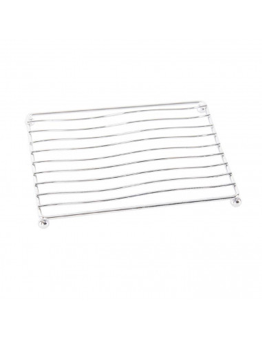 Salvamantel metálico cuadrado 17 x 17 x 1,4 cm , soporte resistente, protector de mesa y encimera  para ollas calientes, cacerol