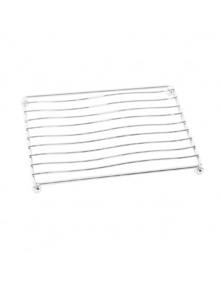 Salvamantel metálico cuadrado 17 x 17 x 1,4 cm , soporte resistente, protector de mesa y encimera  para ollas calientes, cacerol