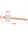 Tradineur - Martillo de goma de 500 g - Longitud 31 cm - Mango de madera - Ideal para obras de bricolaje y carpintería (Blanco)