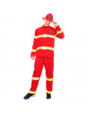 Tradineur - Disfraz de bombero para adulto, poliéster 100%, incluye sombrero, camiseta y pantalón, atuendo de carnaval, Hallowee