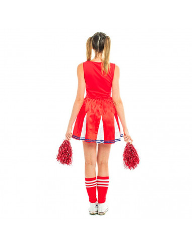 Tradineur - Disfraz de animadora para adulto, poliéster 100%, incluye vestido, atuendo de carnaval, Halloween, cosplay (Mujer, T