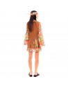 Tradineur - Disfraz de hippie woman para adulto, poliéster, incluye vestido, chaleco y cinta de pelo, atuendo de carnaval, Hallo